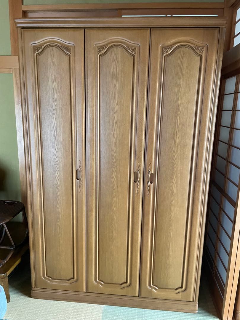 婚礼　和ダンス　桐木目調 3扉衣類収納