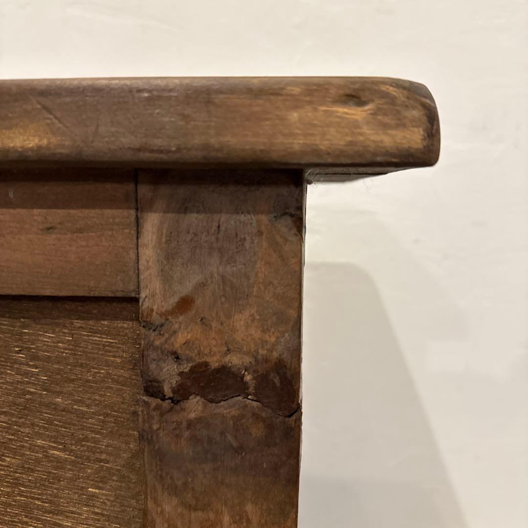 ヴィンテージ　木製サイドテーブル　2段引き出し付き