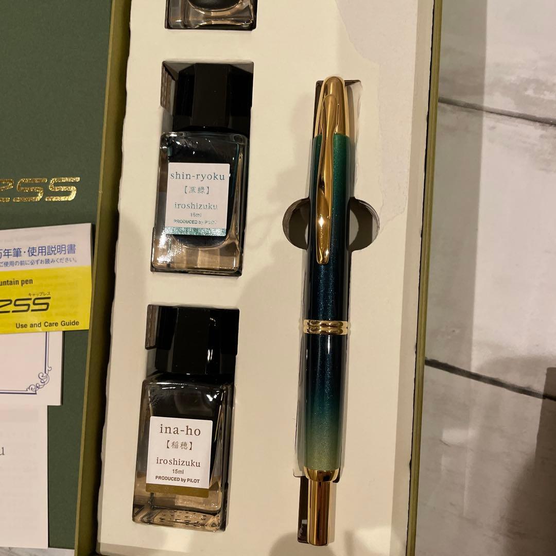 バンブーフォレスト キャップレス 万年筆 とiroshizukuインクセット