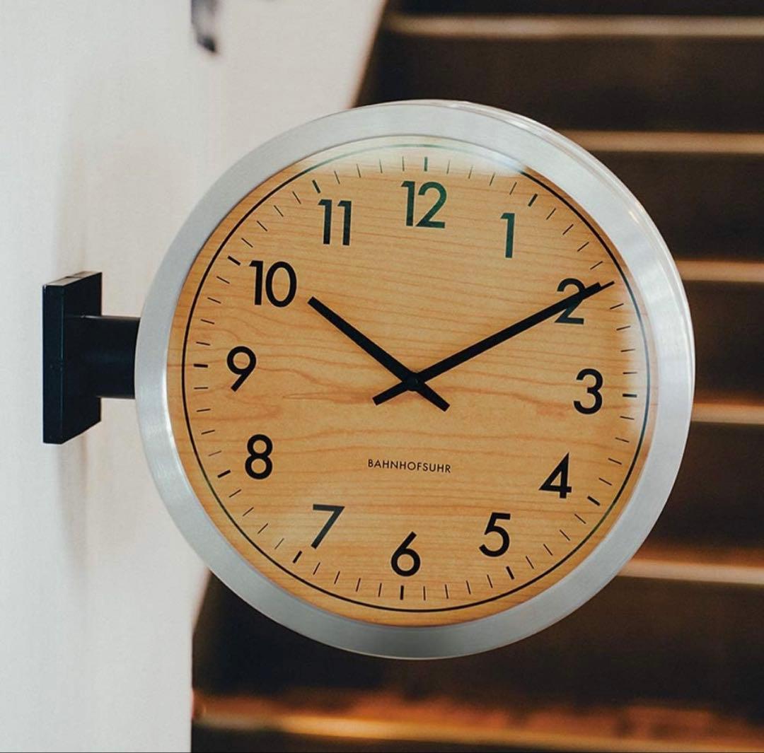 【新品未使用】インターフォルム　フランクリントン　両面時計　壁掛け　置き時計