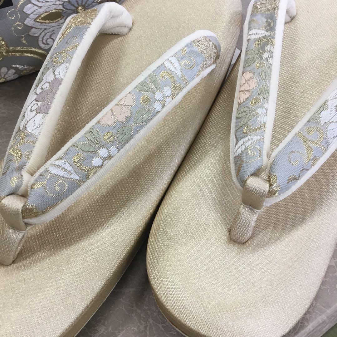 【新品未使用】和装　草履バッグセット　紗織　パールトーン加工　成人式　卒業式