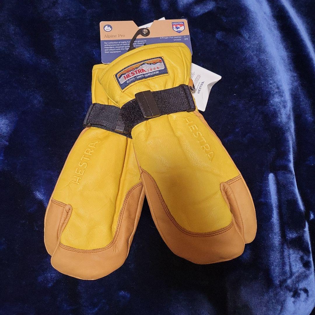 Hestra イエローブラウン ミトングローブ