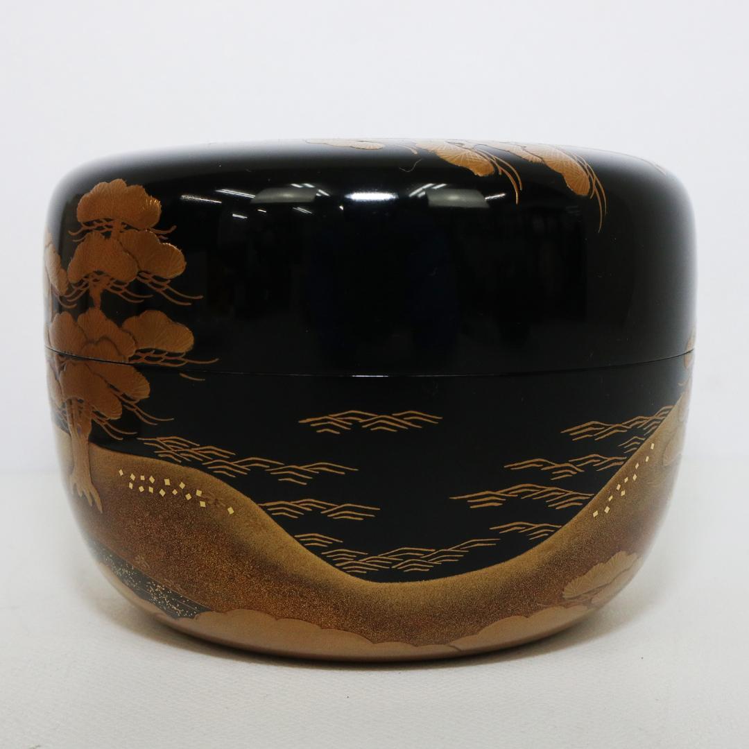 輪島塗　住吉 蒔絵 平棗 新出光峯 共箱