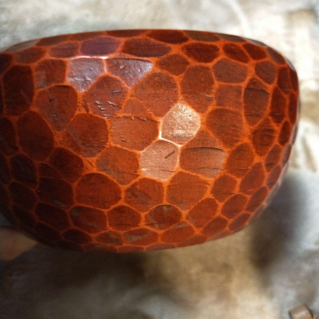 昭和レトロ　ヴィンテージ　木製　鎌倉彫　無垢材　お盆付きおひつ