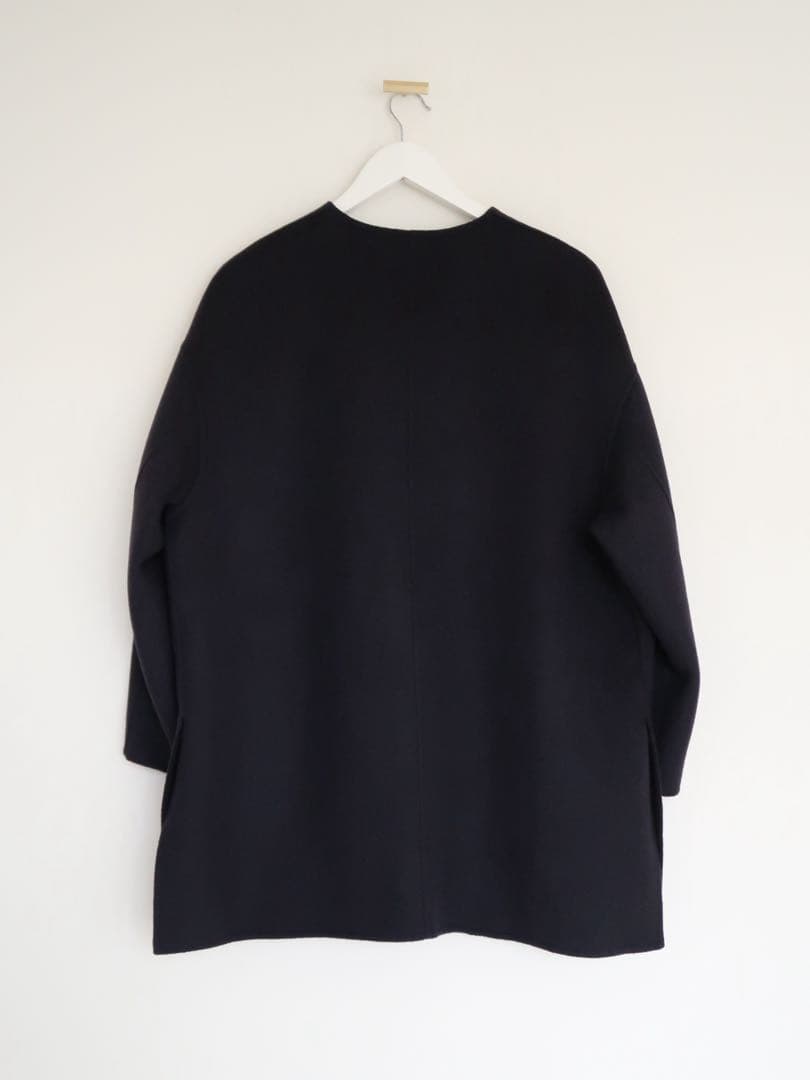 UNITED ARROWS バイカラー リバー ミドルコート ネイビー×ブラック