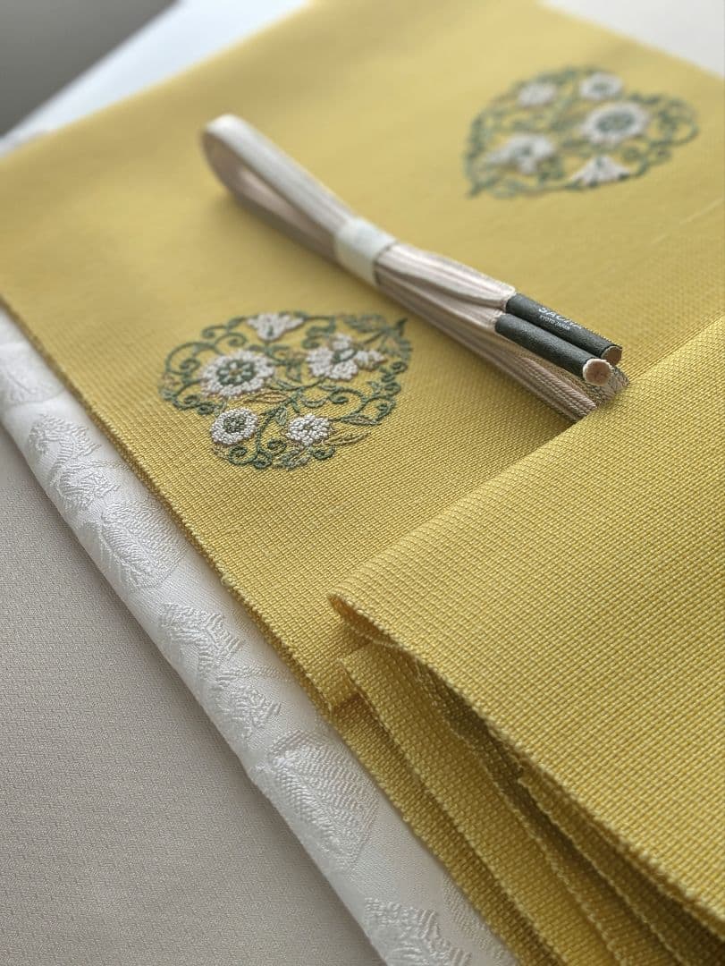 貴久樹手紬更紗オリエンタル文様八寸名古屋帯お仕立て上がり