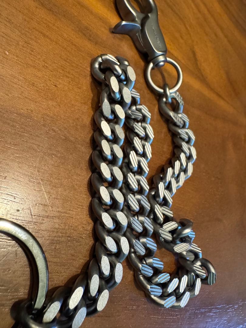 【新品未使用】ARMANIアルマーニ 真鍮艶消シルバー チェーン キーリング