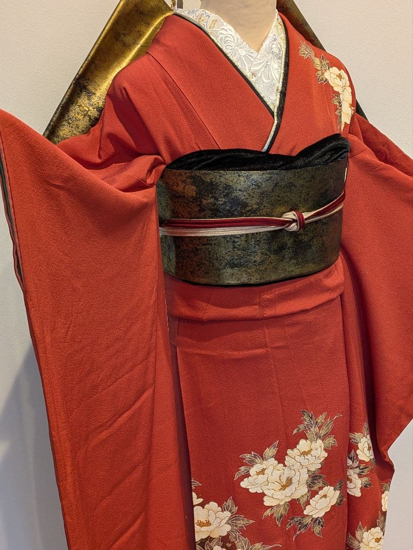 振袖フルセット 身丈166裄68 赤 金彩 暈し染め 鈴乃屋 成人式 逸品
