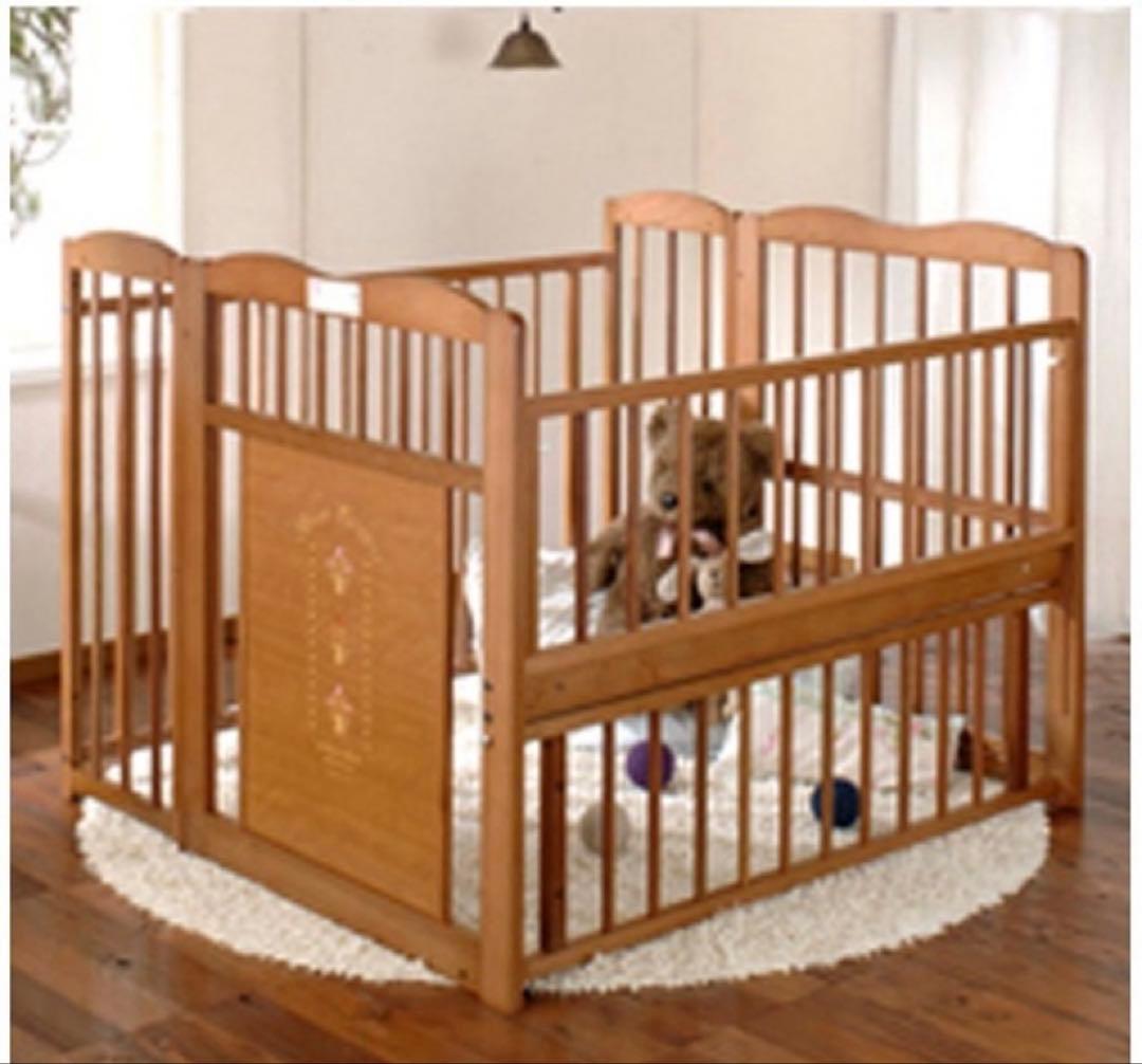 日本製　ベビーベッド　サークル　収納棚　キンタロー