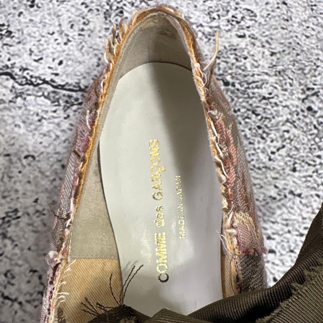 コムデギャルソン　フラットシューズ　リボン　23 刺繍　花柄　奇抜