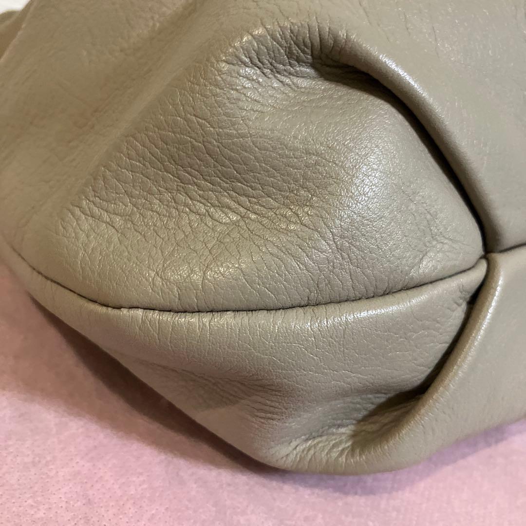 ☆☆お値下げ☆☆ラシット レザー巾着4WAYショルダーバッグ グレージュ