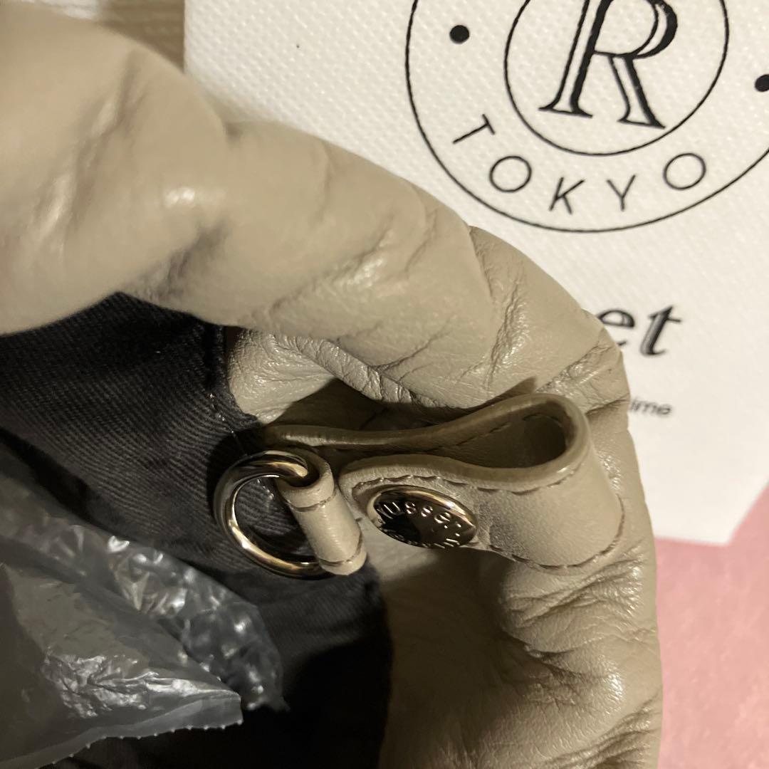 ☆☆お値下げ☆☆ラシット レザー巾着4WAYショルダーバッグ グレージュ