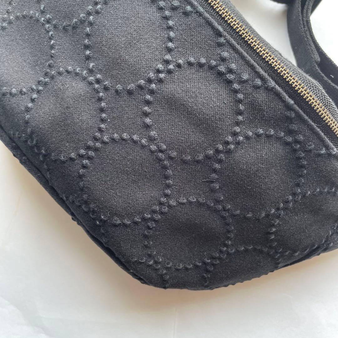 【受注製作】ミナペルホネン タンバリンブラック×ブラック　ボディバッグ