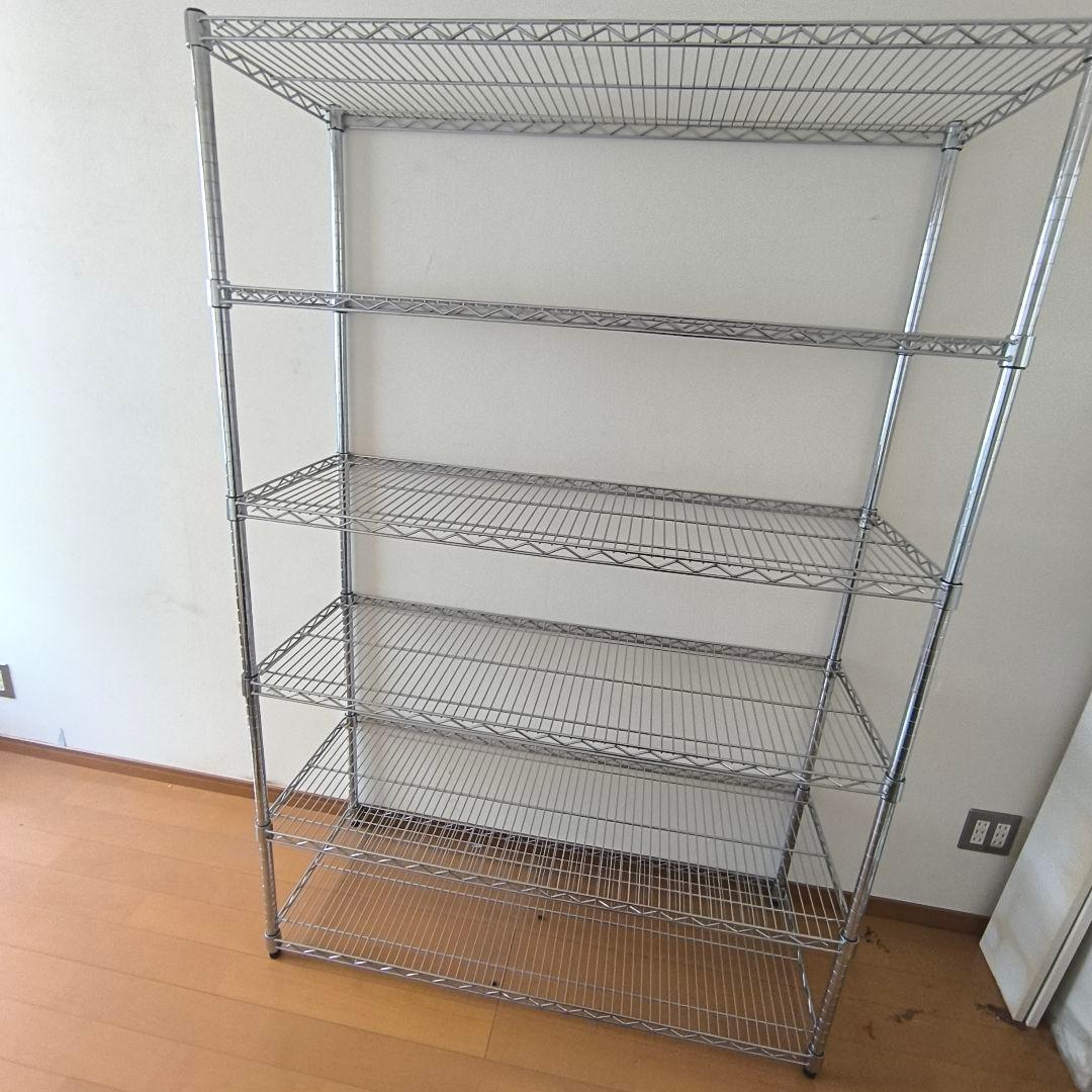 【ラスト1！120cm】スチールラック 5段 シルバー 棚板1枚追加 値引き可