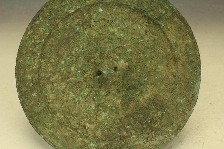 中国美術 青銅鏡 饕餮紋 時代物(HA507)