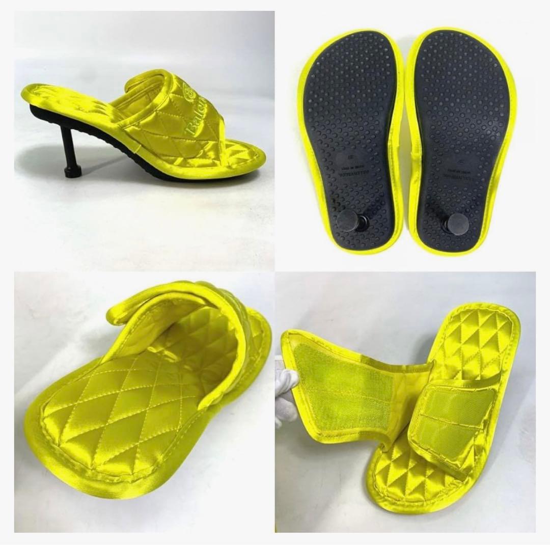 Balenciaga イエロー　キルティングミュール 箱付き