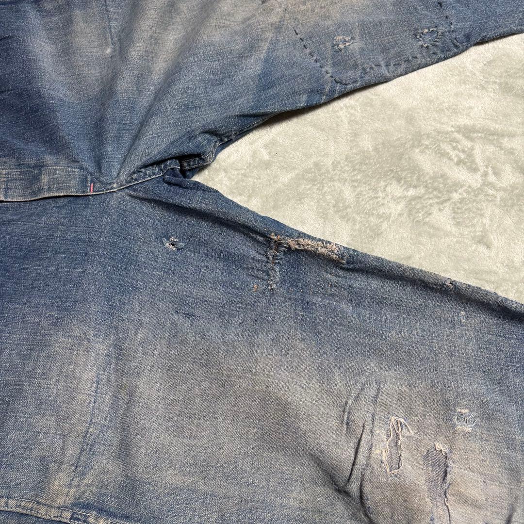 40s 大戦モデル デニムオーバーオール WARモデル 月桂樹ボタン WWⅡ