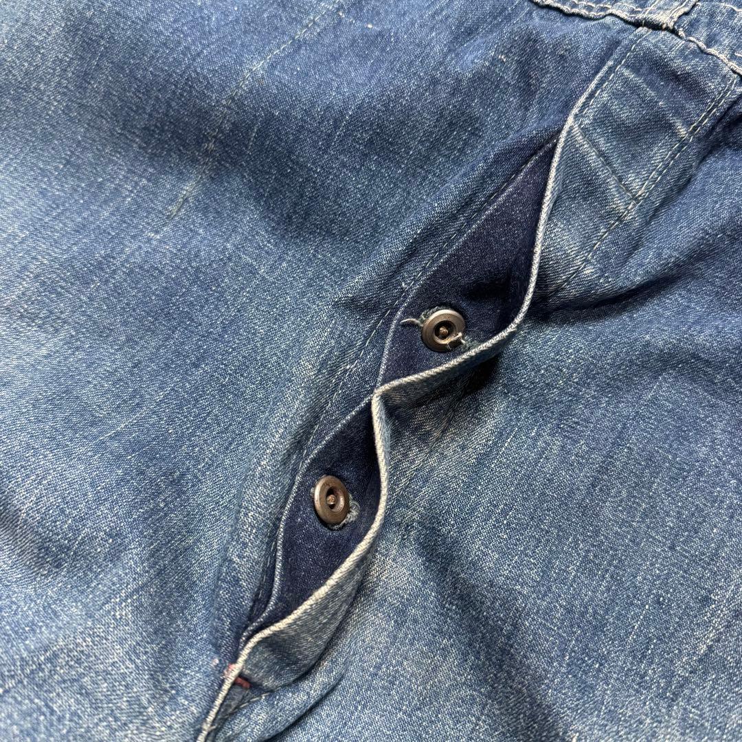 40s 大戦モデル デニムオーバーオール WARモデル 月桂樹ボタン WWⅡ