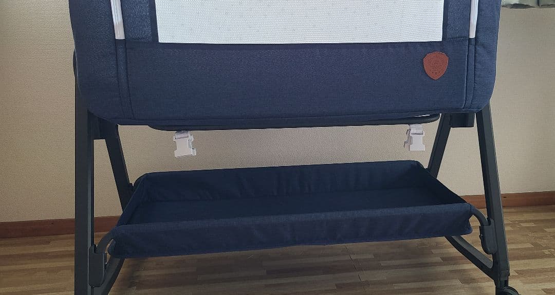 HZDMJ ベビーベッド 折りたたみ　ネイビー コンパクト　美品　出産準備