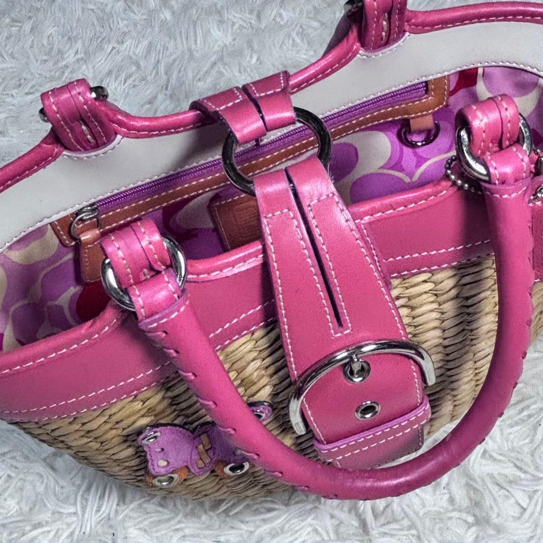 ✨美品✨ COACH カゴバッグ バタフライストロー 肩掛け 可愛い