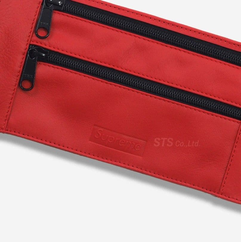 新品 19ss Supreme レザー ウエスト ショルダーポーチ Red