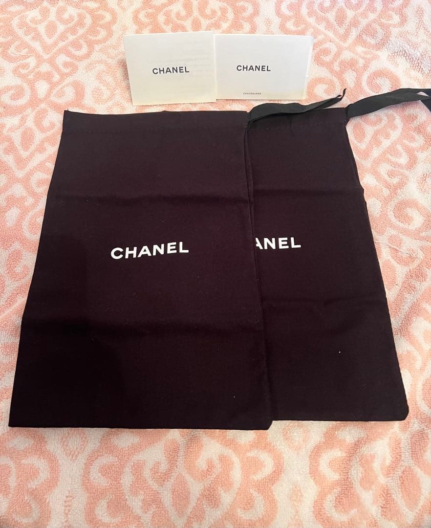 CHANELシャネルフラットシューズ38.5ココマークバレエシューズ381/2