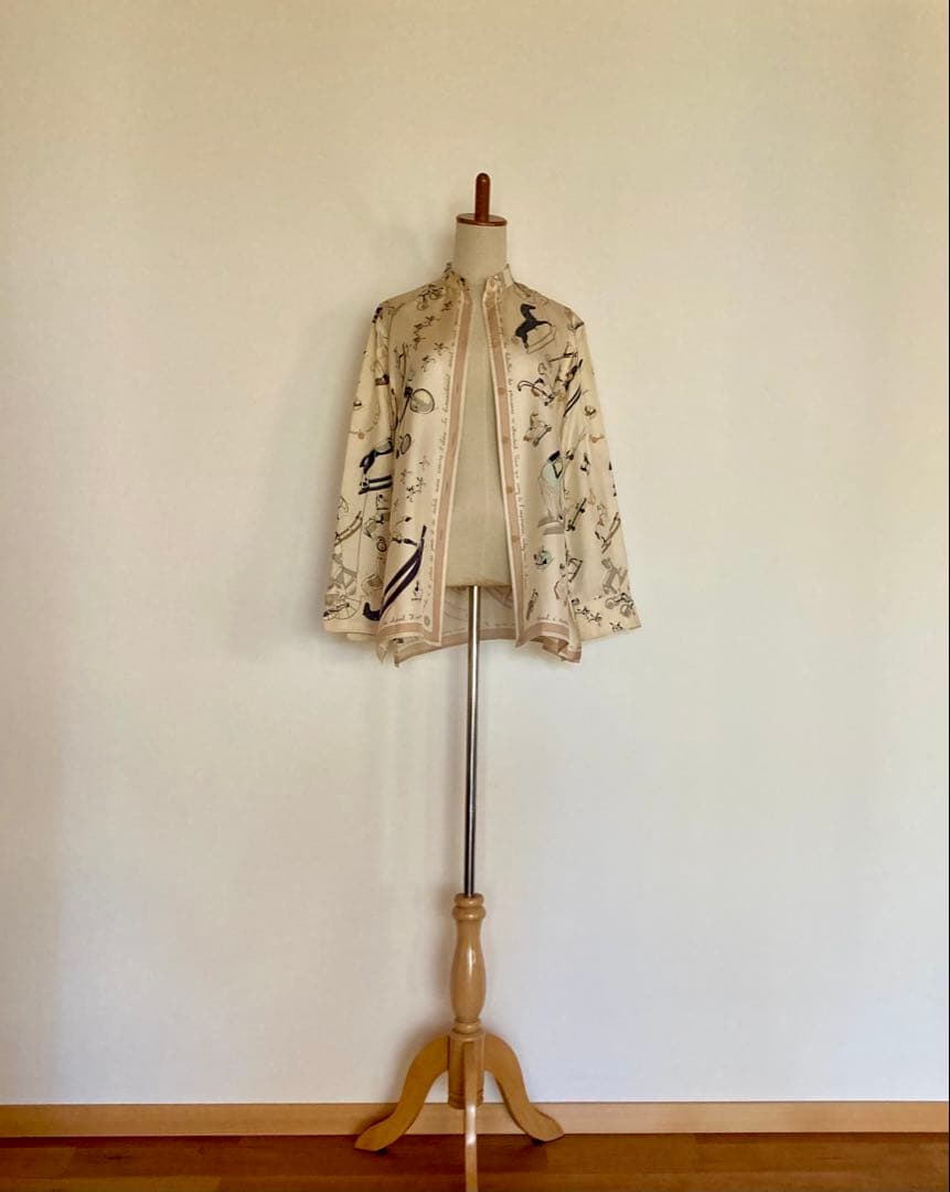 HERMES ロゴシャツブラウス　マルジェラ期 『お馬の話をして』クリーニング済