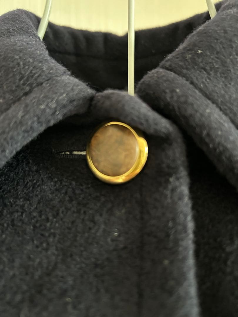 MaxMara マックスマーラ カシミヤ混 ウールコート 1枚袖 Aライン 紺色