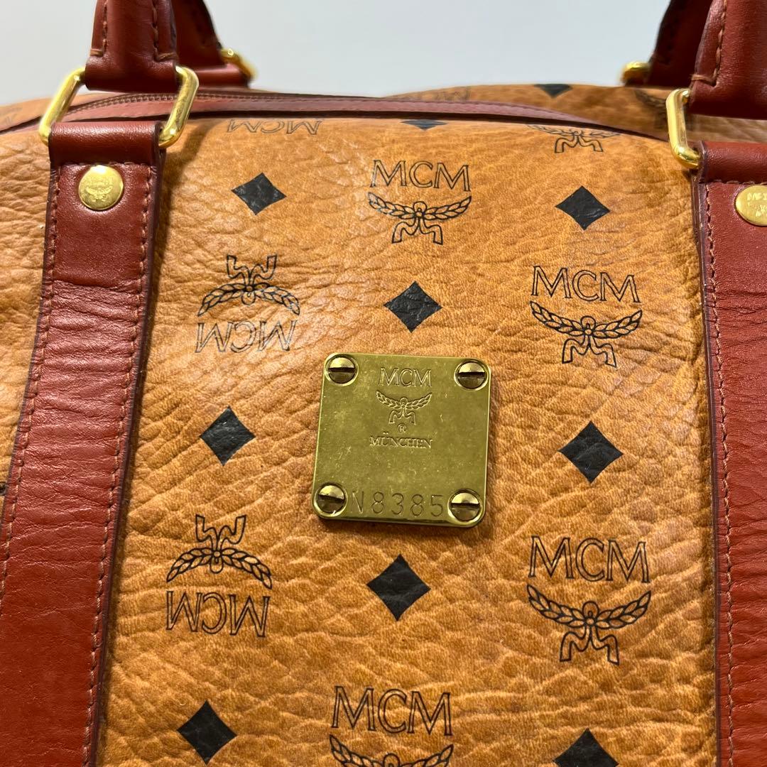 MCM エムシーエム ヴィンテージ ヴィセトス レザー ボストンバッグ