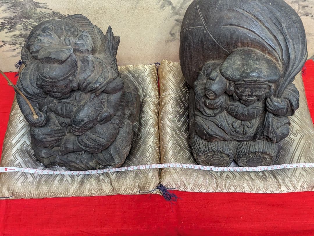 七福神　恵比須様　大黒天　木彫り　骨董品　　アンティーク　レトロ