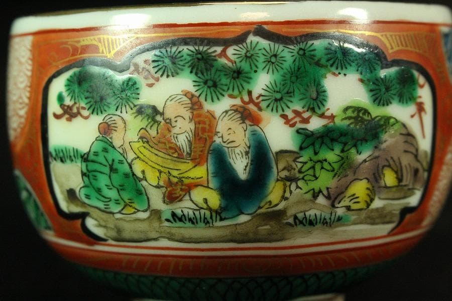 九谷 庄三写 煎茶器 揃い 未使用 共箱(K-XA904)