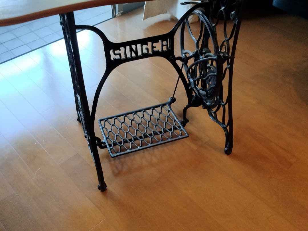 SINGER　足踏みミシン　アンティークテーブル　机