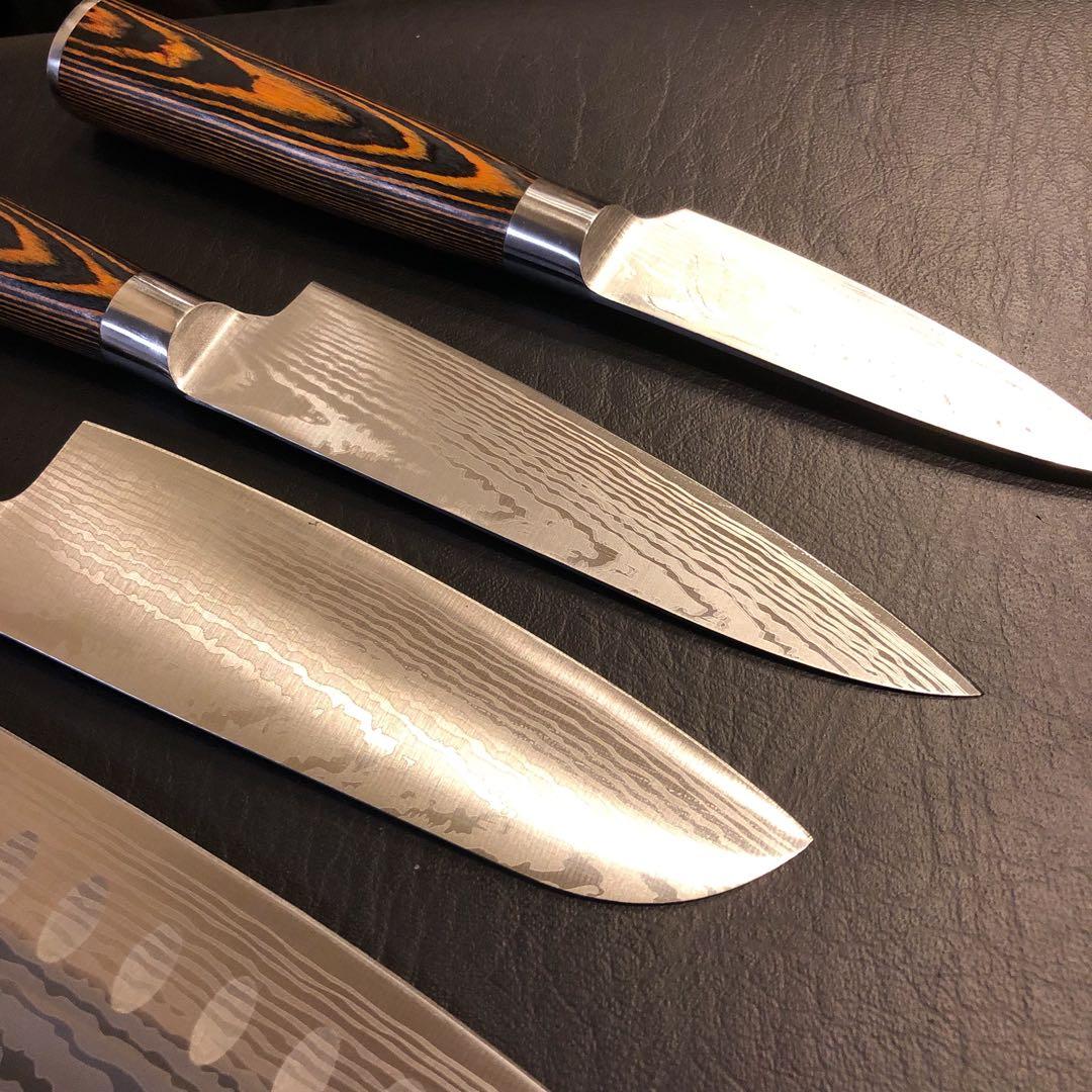 未使用　三徳包丁　ダマスカス　包丁　5本セット