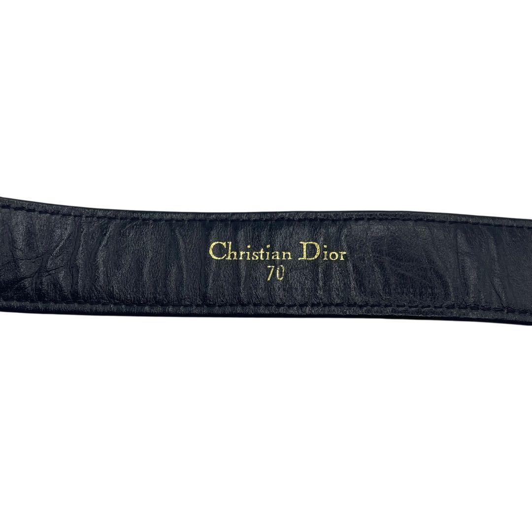 極美品　ディオール　ベルト　トロッター　レザー　ネイビー　紺色