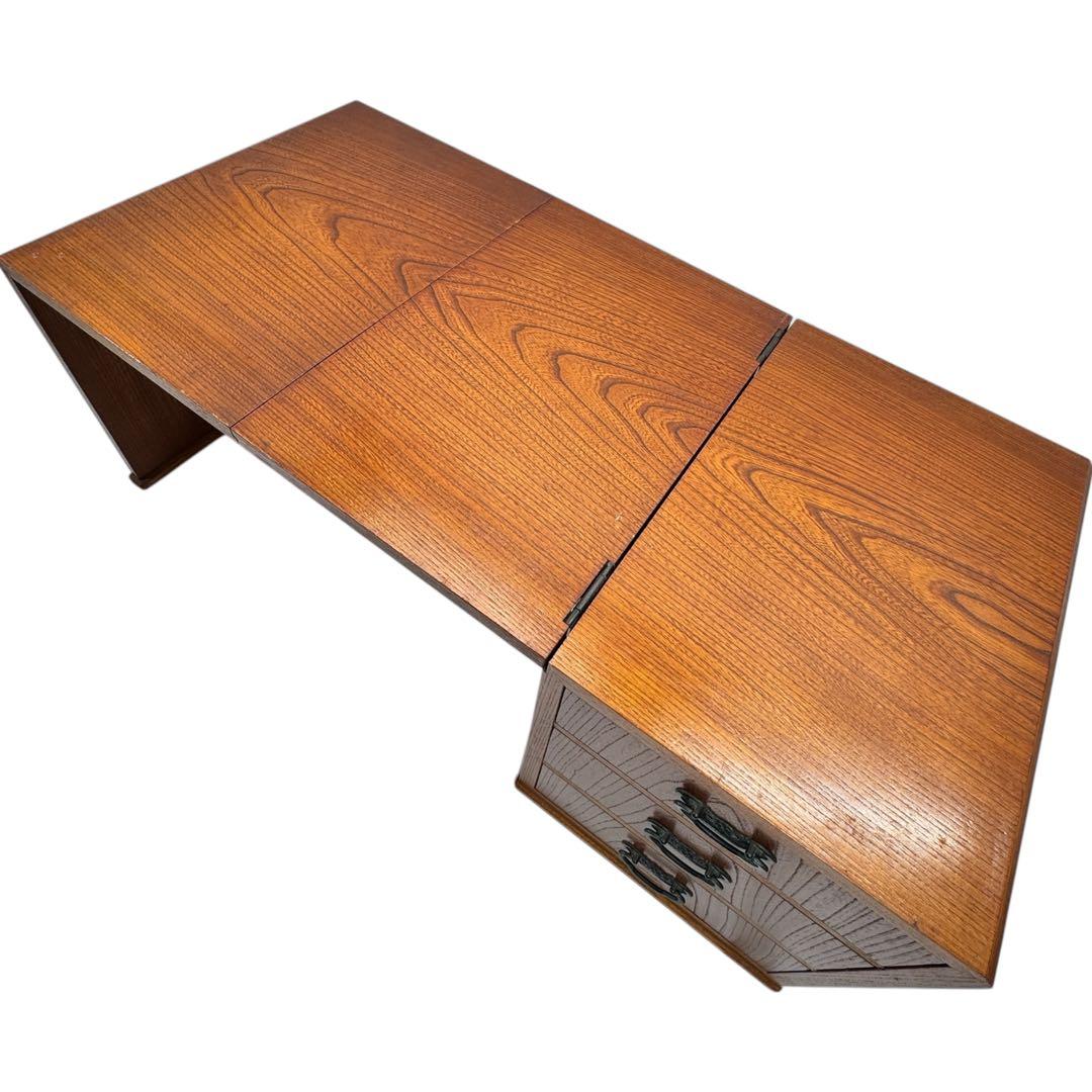 【アンティーク】木製 折りたたみ式 文机 3杯 小箪笥 小物入れ 昭和レトロ