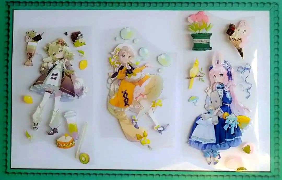 のこり１✩J18＃朝顔(PET)照妖鏡手帳切り売り海外人物マステケモ耳女の子