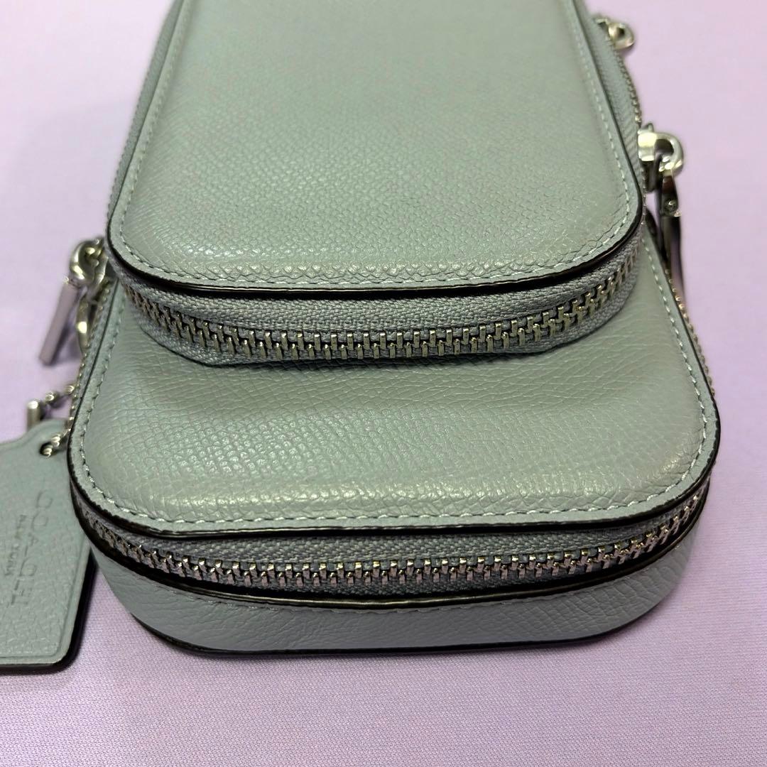 ちあきちゃん化COACH フォーン クロスボディグレーブルー