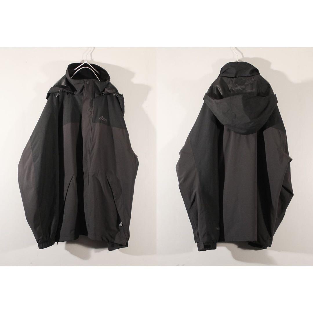 ゴアテックスジャケット アシックス GORETEX 黒 防水 メンズ古着 XXL