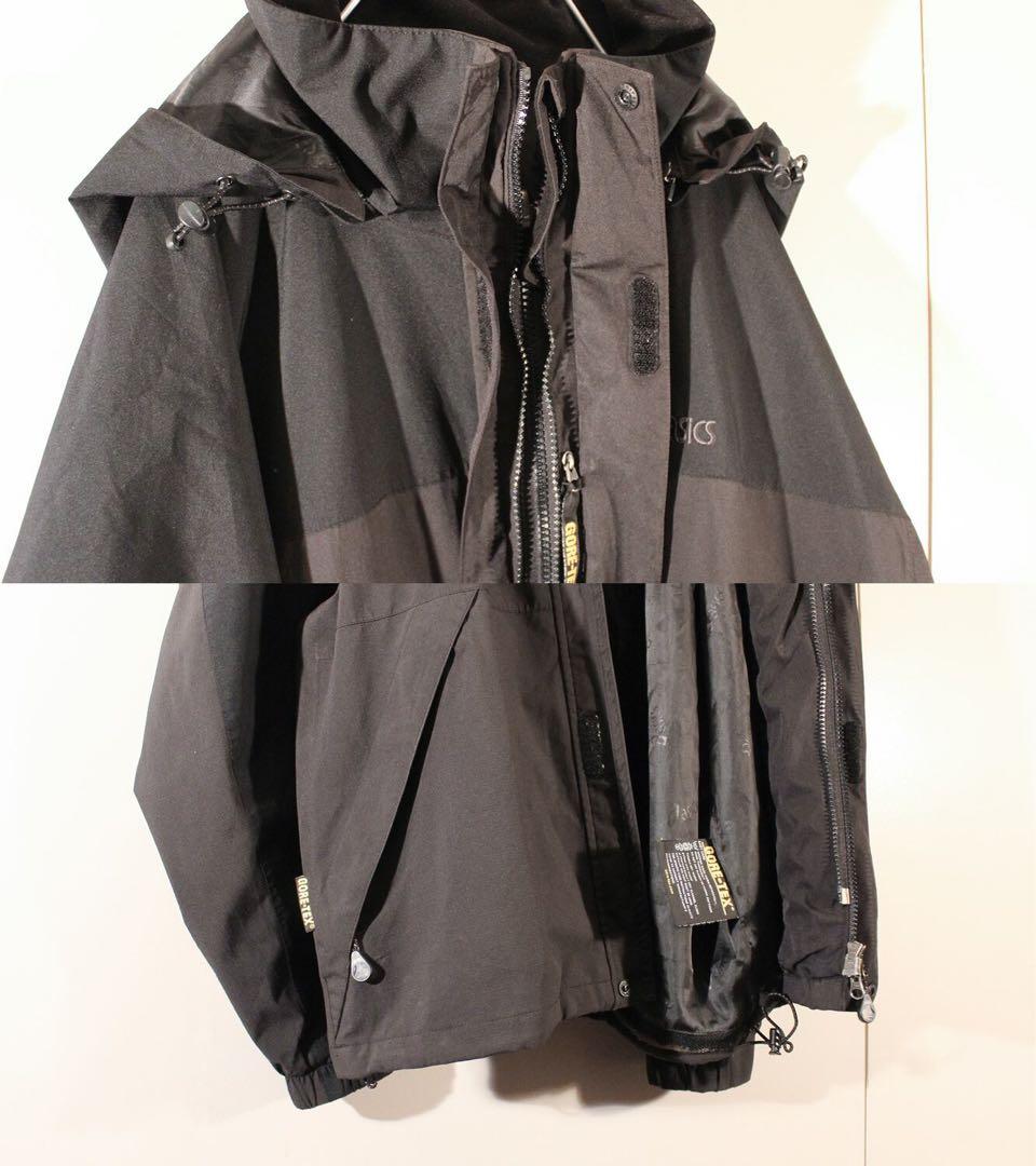 ゴアテックスジャケット アシックス GORETEX 黒 防水 メンズ古着 XXL