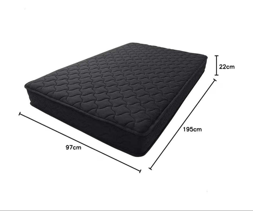 シングルベッド 木製フレーム／ブラックマットレス【引き取り：2/16以降限定】