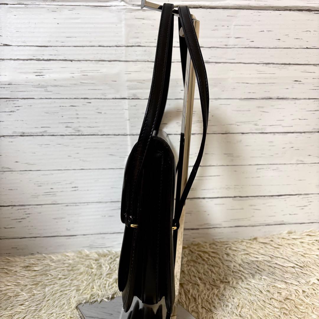 希少 美品✨オールドグッチ　ハンドバッグ　インターロッキング　レザー　ブラック