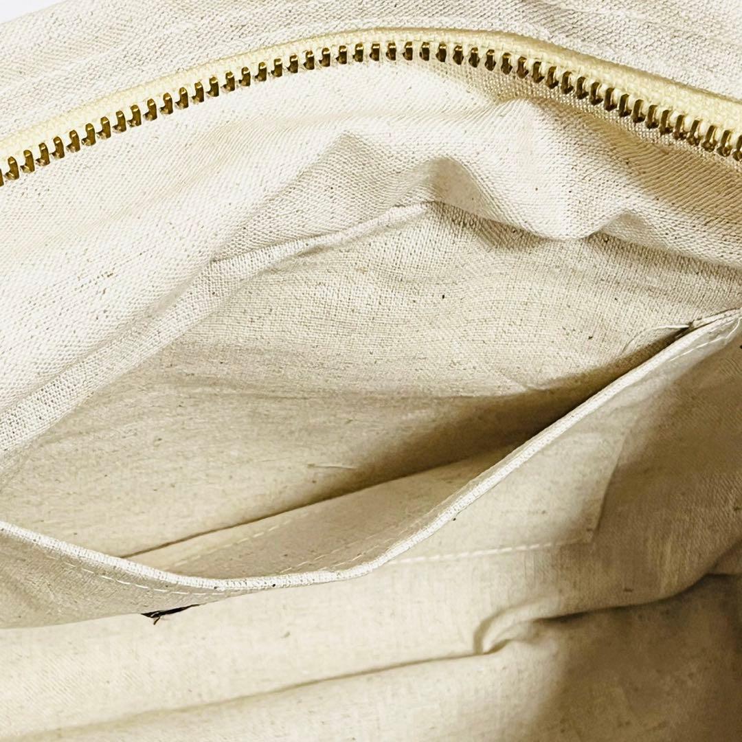 【完売品】クレドラン かごバッグ ボックス型 ファスナー 帆布 異素材ミックス