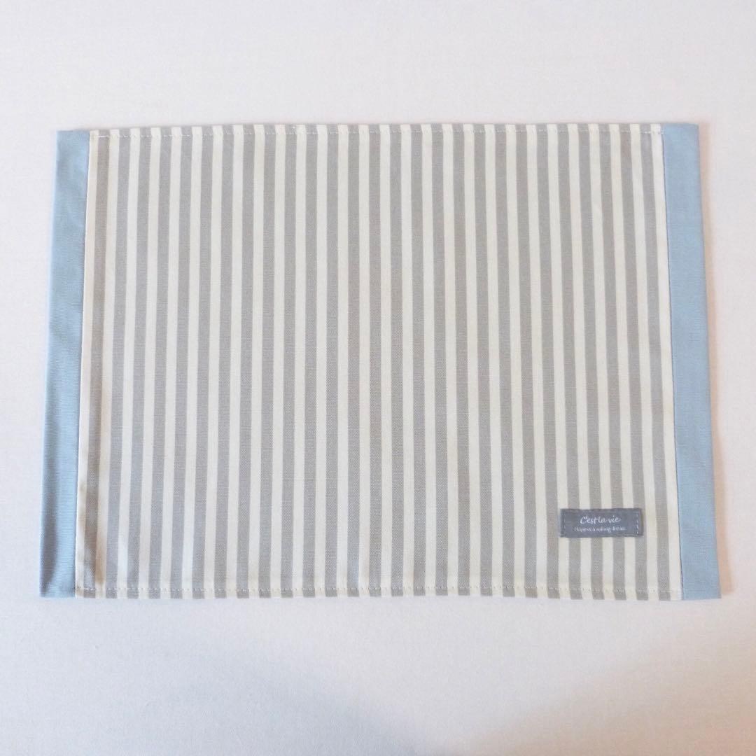 ハンドメイド　ストライプとカラーオックスのランチョンマット　5枚セット