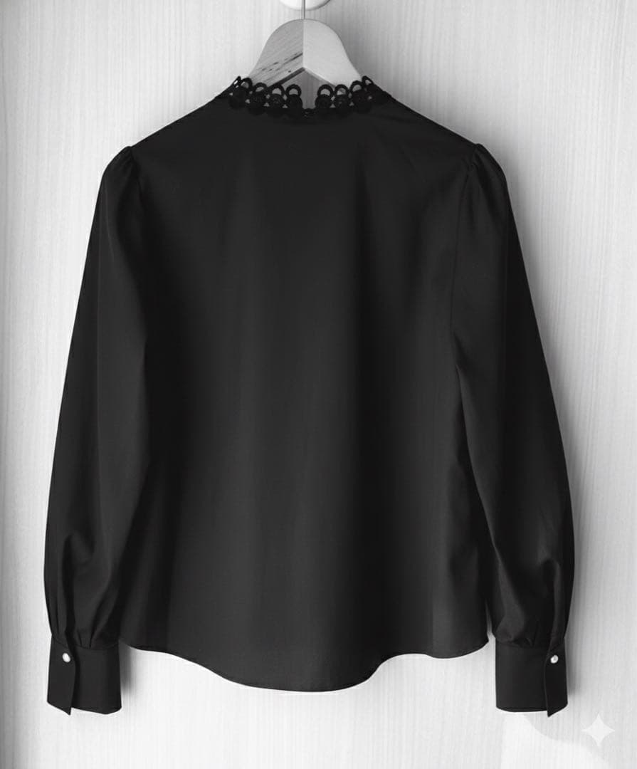 【LOULOU WILLOUGHBY】レーストリムブラウス 美品