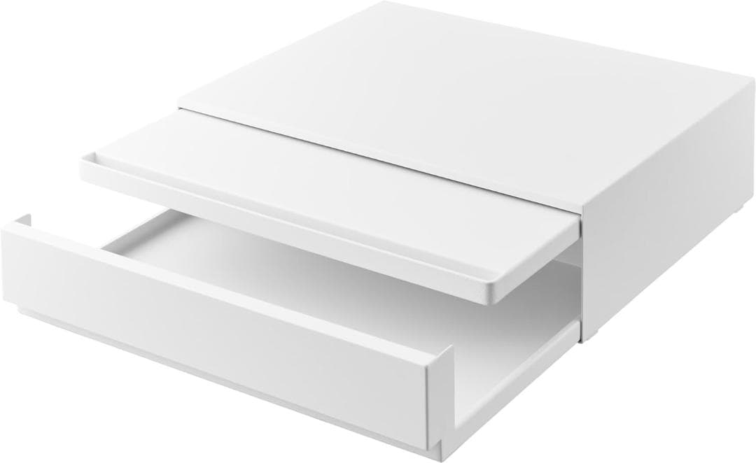 tower キッチン家電下引き出し&スライドテーブル 幅45cm山崎実業 白