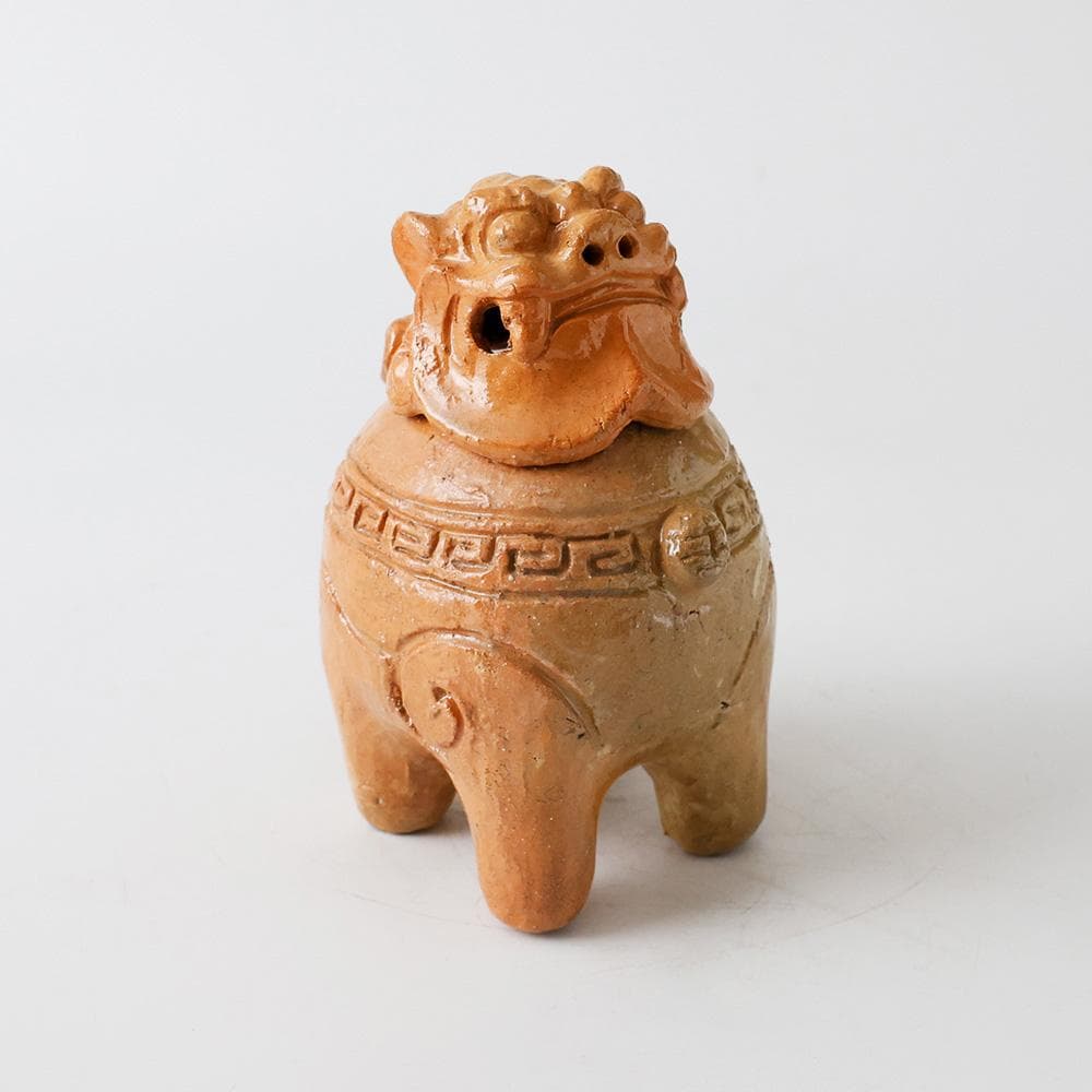 時代物 楽焼 向獅子形 香炉 茶道具 香具 置物 唐津 唐物 古美術品