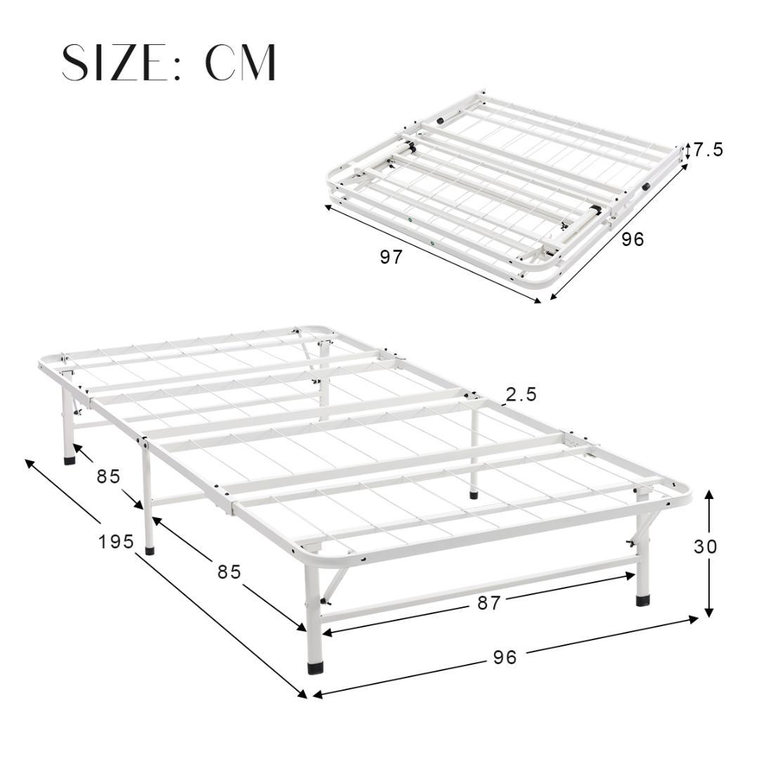 【10cm マットレス付き】折りたたみシングルベッド 耐荷重 200kg