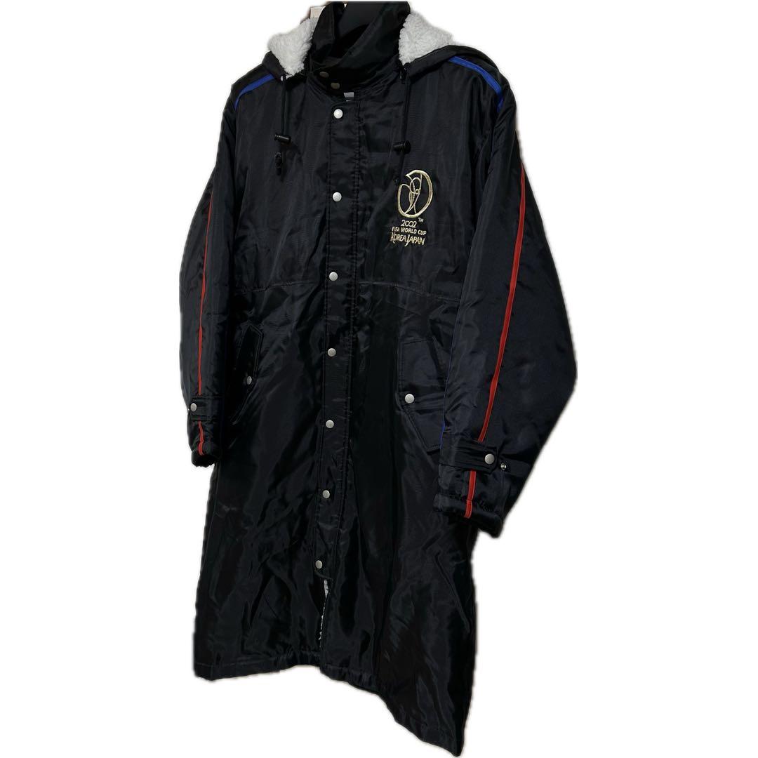 【未使用品】2002年 日韓W杯 公式ロゴ入り ベンチコート ボアフード付き