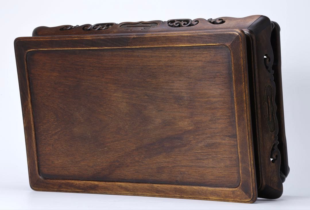 時代物 唐木製 飾台 長方卓 高さ19cm 香炉台 花台 盆栽台 アンティーク