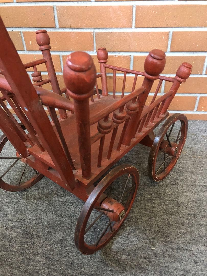 C 馬車　花台　フラワースタンド　ガーデニング雑貨アンティーク　ワゴン　ガーデン